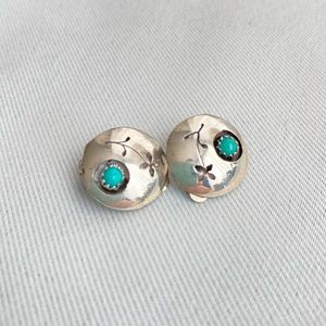 Turquoise & Sterling Silver Handmade Clip-ons